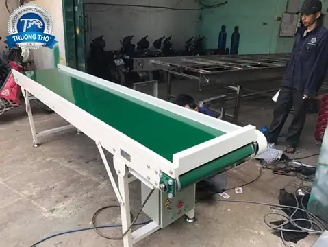băng chuyền tải pvc xanh