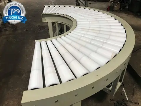 băng tải con lăn góc cong 90 - 180