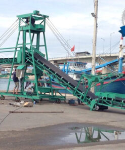 Băng tải cầu cảng nâng hạ tải bao