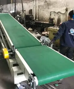 Băng tải PVC kết hợp con lăn xếp