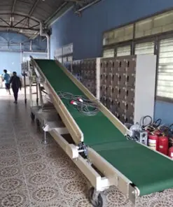 Băng tải PVC nâng hạ di động