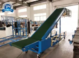 Băng tải PVC kết hợp con lăn xếp