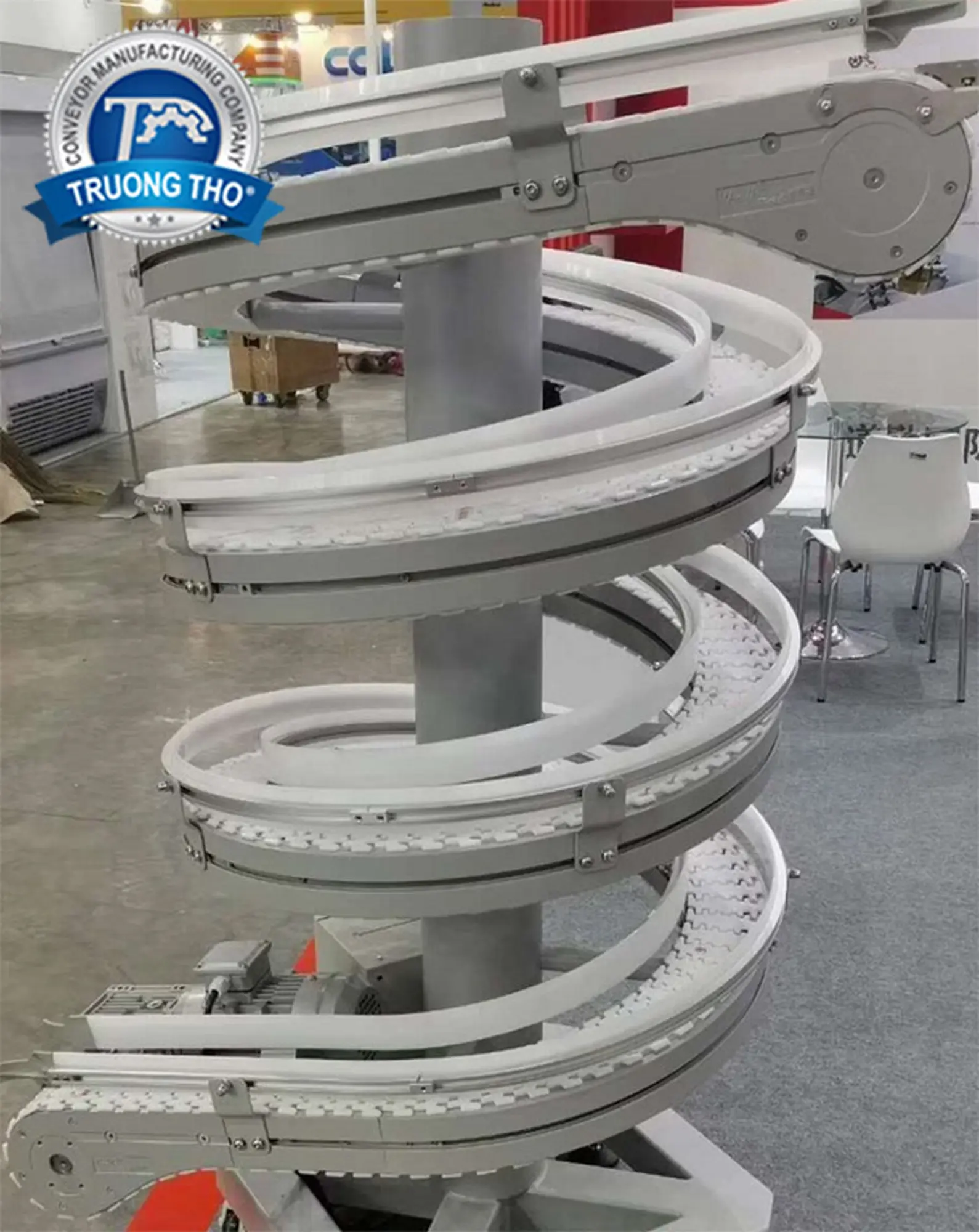 băng tải xích nhựa xoắn ốc