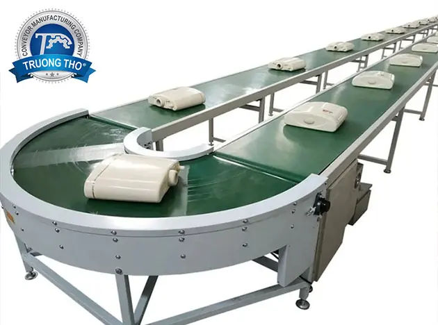 băng tải pvc góc cong 90 180 độ