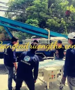 Băng tải cao su nâng hạ lên xe container